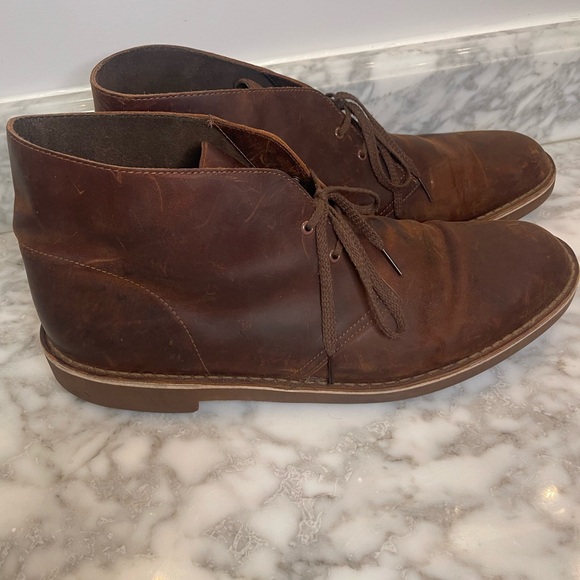 Clarks Bushacre 2 Men’s Chukka Boots Brown Leather Size 15M Desert Casual - Picture 2 of 10